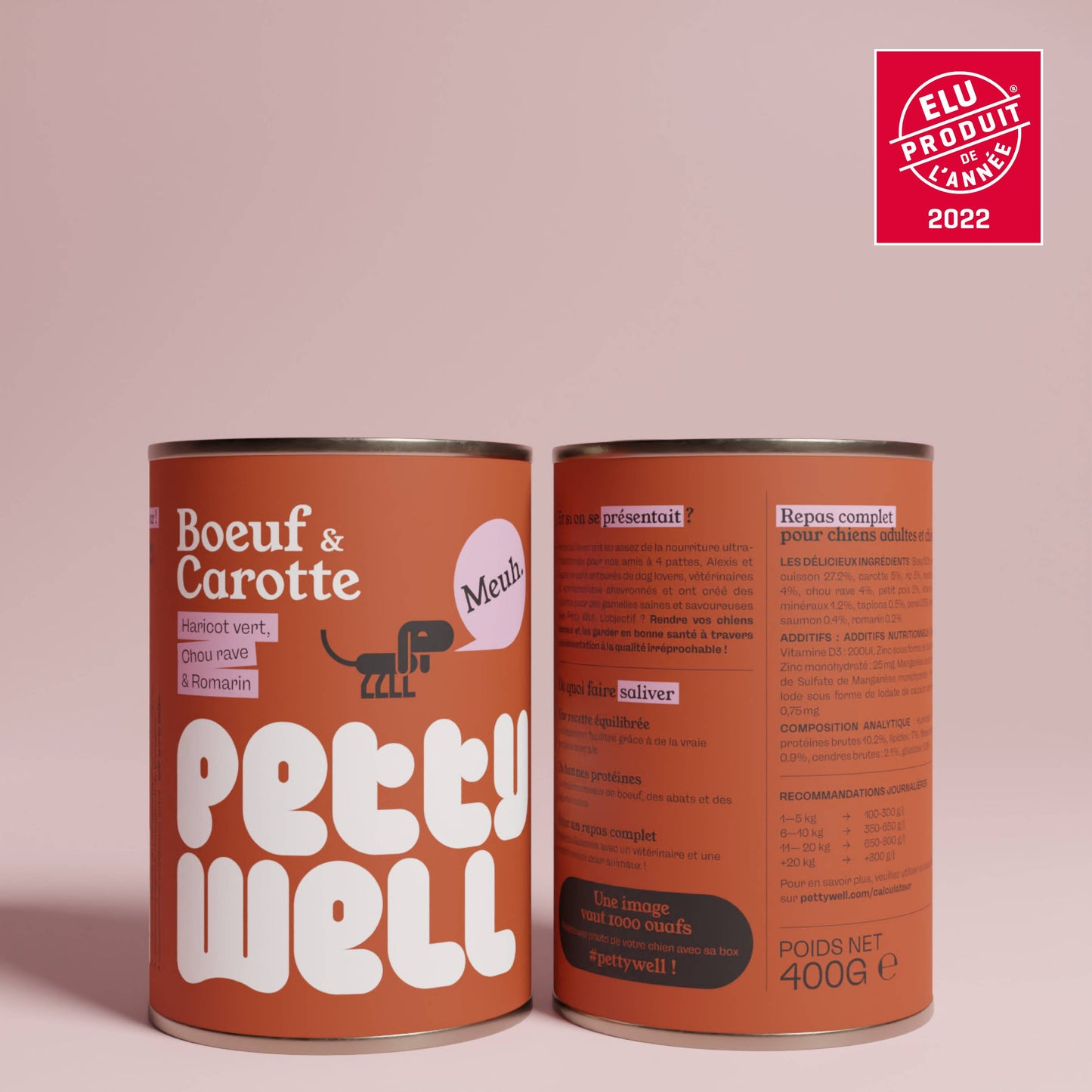 Pâtée pour chiens - Boeuf & Carottes - 400g