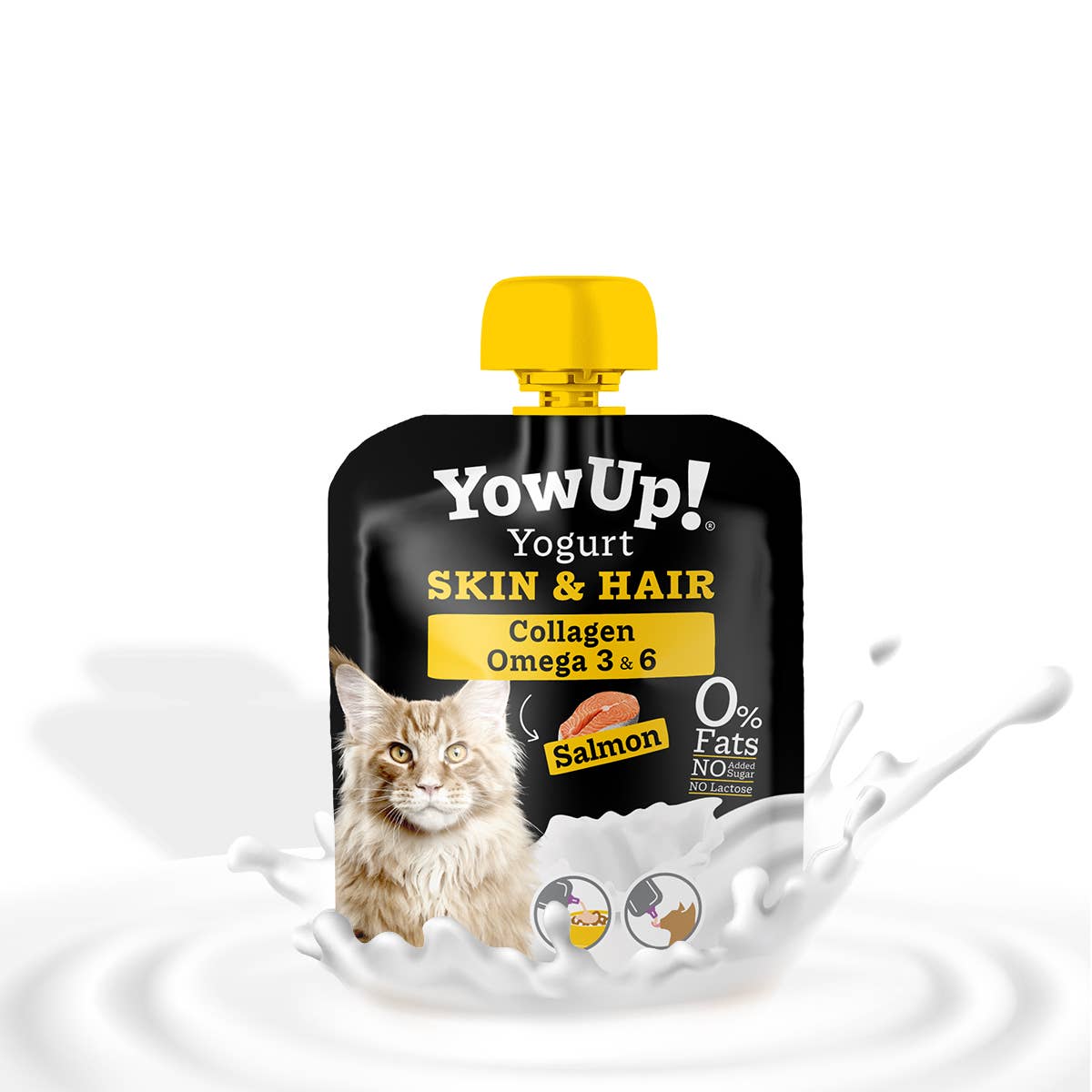 Yaourt peau et poils pour chats  - 0 % de matières grasses